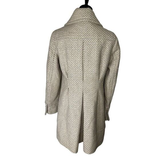 MARC JACOBS Circle Collar Checks Wool Light Pink Coat Half Belt Back Large - Picture 4 of 16